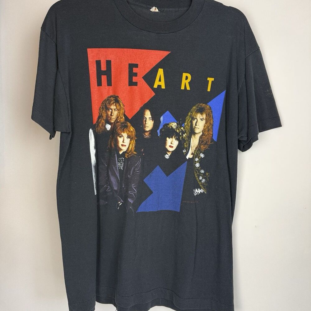 Vintage black XL HEART Brigade World Tour 1990 T-SHIRT